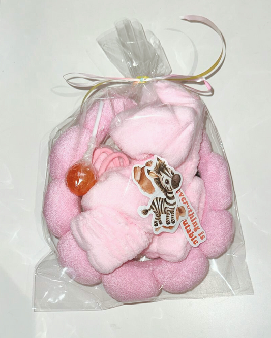 Pink Pastel Headband and Wristband Set (4pcs)