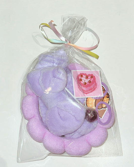 Purple Pastel Headband and Wristband Set (4pcs)